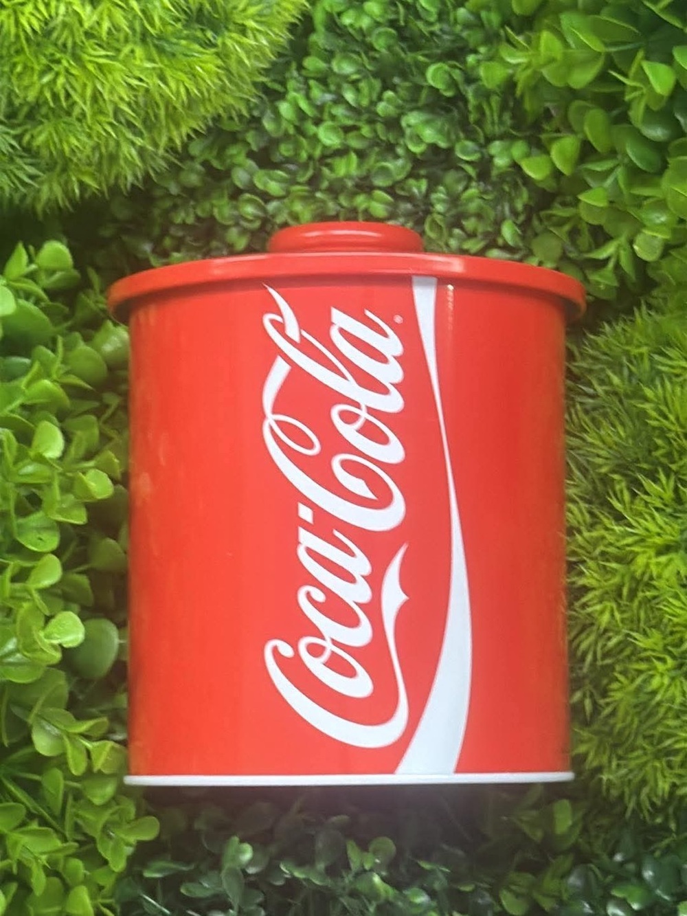 Coca Cola Red Tin Canister with White Logo